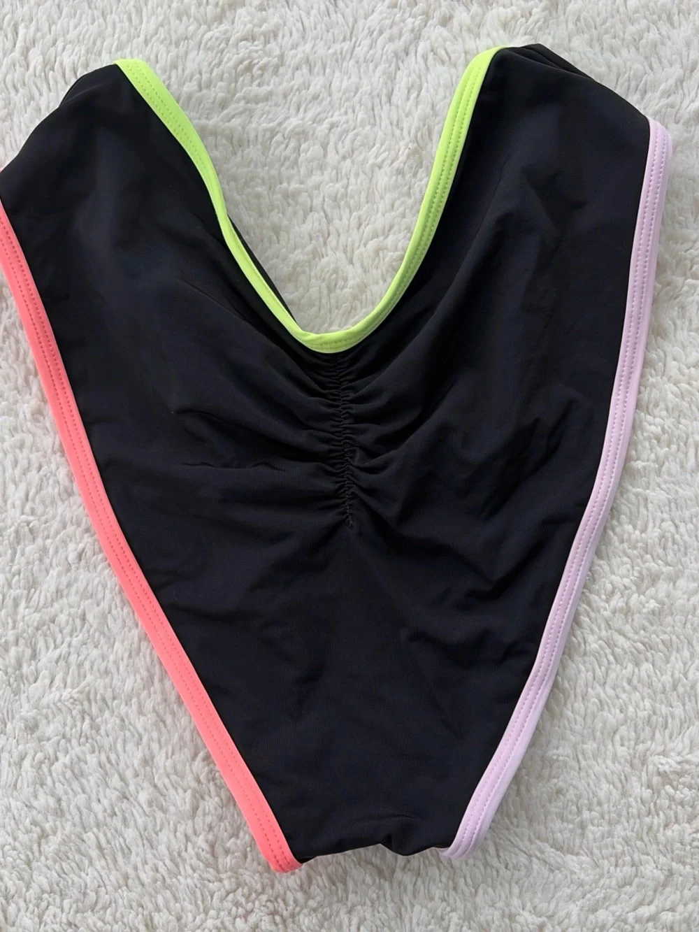 Shelly Black Bikini Set with Neon Pink, Lime Green & Light Pink Trim